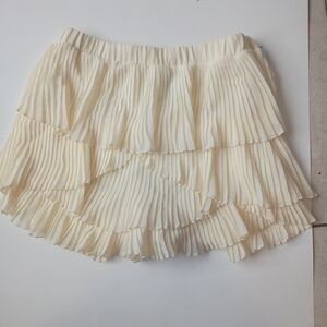 Endless Rose Layered Pleated Skirt in Cream